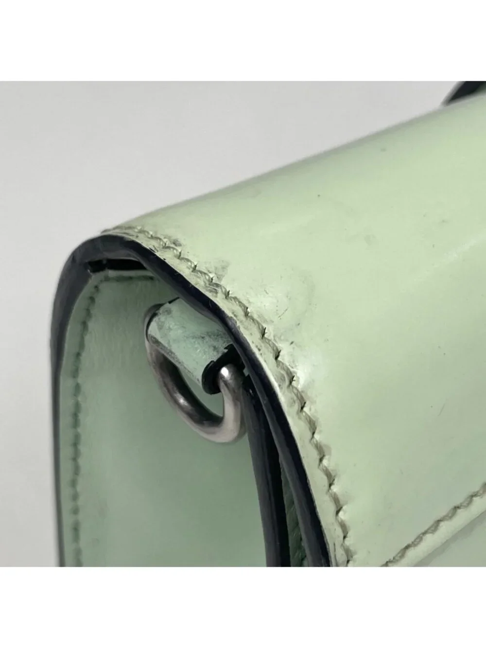 Prada Cahier Clutch Logo 2-Way Shoulder Bag Leather Green